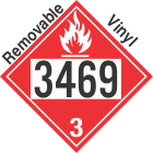 Flammable Class 3 UN3469 Removable Vinyl DOT Placard