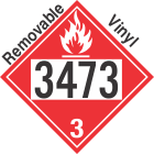Flammable Class 3 UN3473 Removable Vinyl DOT Placard