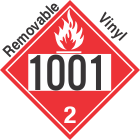 Flammable Gas Class 2.1 UN1001 Removable Vinyl DOT Placard
