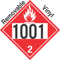 Flammable Gas Class 2.1 UN1001 Removable Vinyl DOT Placard