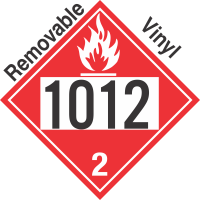 Flammable Gas Class 2.1 UN1012 Removable Vinyl DOT Placard