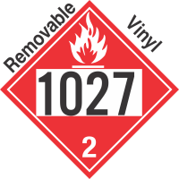 Flammable Gas Class 2.1 UN1027 Removable Vinyl DOT Placard