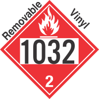 Flammable Gas Class 2.1 UN1032 Removable Vinyl DOT Placard