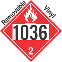 Flammable Gas Class 2.1 UN1036 Removable Vinyl DOT Placard