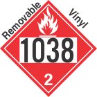 Flammable Gas Class 2.1 UN1038 Removable Vinyl DOT Placard