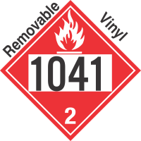 Flammable Gas Class 2.1 UN1041 Removable Vinyl DOT Placard