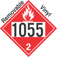 Flammable Gas Class 2.1 UN1055 Removable Vinyl DOT Placard