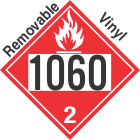 Flammable Gas Class 2.1 UN1060 Removable Vinyl DOT Placard