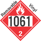Flammable Gas Class 2.1 UN1061 Removable Vinyl DOT Placard