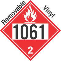 Flammable Gas Class 2.1 UN1061 Removable Vinyl DOT Placard