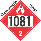 Flammable Gas Class 2.1 UN1081 Removable Vinyl DOT Placard