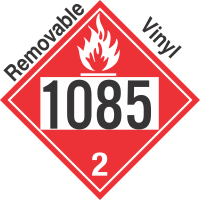 Flammable Gas Class 2.1 UN1085 Removable Vinyl DOT Placard