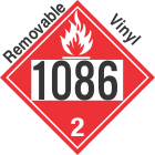Flammable Gas Class 2.1 UN1086 Removable Vinyl DOT Placard