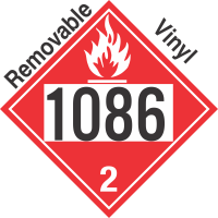 Flammable Gas Class 2.1 UN1086 Removable Vinyl DOT Placard