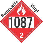 Flammable Gas Class 2.1 UN1087 Removable Vinyl DOT Placard
