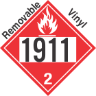 Flammable Gas Class 2.1 UN1911 Removable Vinyl DOT Placard