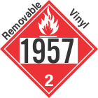 Flammable Gas Class 2.1 UN1957 Removable Vinyl DOT Placard