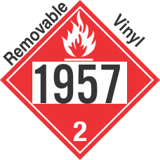 Flammable Gas Class 2.1 UN1957 Removable Vinyl DOT Placard