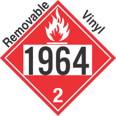 Flammable Gas Class 2.1 UN1964 Removable Vinyl DOT Placard