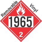 Flammable Gas Class 2.1 UN1965 Removable Vinyl DOT Placard