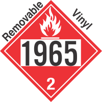 Flammable Gas Class 2.1 UN1965 Removable Vinyl DOT Placard