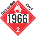 Flammable Gas Class 2.1 UN1966 Removable Vinyl DOT Placard