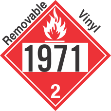 Flammable Gas Class 2.1 UN1971 Removable Vinyl DOT Placard