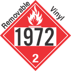 Flammable Gas Class 2.1 UN1972 Removable Vinyl DOT Placard