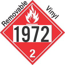 Flammable Gas Class 2.1 UN1972 Removable Vinyl DOT Placard