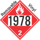 Flammable Gas Class 2.1 UN1978 Removable Vinyl DOT Placard