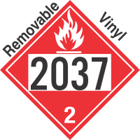 Flammable Gas Class 2.1 UN2037 Removable Vinyl DOT Placard