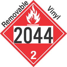 Flammable Gas Class 2.1 UN2044 Removable Vinyl DOT Placard