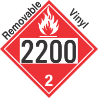 Flammable Gas Class 2.1 UN2200 Removable Vinyl DOT Placard