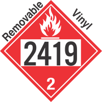 Flammable Gas Class 2.1 UN2419 Removable Vinyl DOT Placard