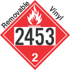 Flammable Gas Class 2.1 UN2453 Removable Vinyl DOT Placard