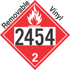 Flammable Gas Class 2.1 UN2454 Removable Vinyl DOT Placard