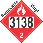 Flammable Gas Class 2.1 UN3138 Removable Vinyl DOT Placard
