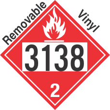 Flammable Gas Class 2.1 UN3138 Removable Vinyl DOT Placard