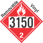Flammable Gas Class 2.1 UN3150 Removable Vinyl DOT Placard