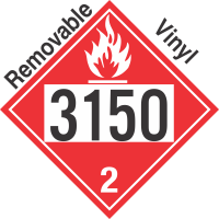 Flammable Gas Class 2.1 UN3150 Removable Vinyl DOT Placard