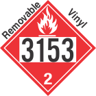 Flammable Gas Class 2.1 UN3153 Removable Vinyl DOT Placard