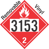 Flammable Gas Class 2.1 UN3153 Removable Vinyl DOT Placard