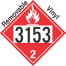 Flammable Gas Class 2.1 UN3153 Removable Vinyl DOT Placard