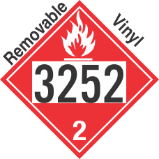 Flammable Gas Class 2.1 UN3252 Removable Vinyl DOT Placard