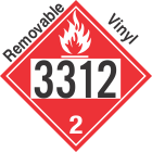Flammable Gas Class 2.1 UN3312 Removable Vinyl DOT Placard