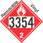 Flammable Gas Class 2.1 UN3354 Removable Vinyl DOT Placard