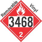Flammable Gas Class 2.1 UN3468 Removable Vinyl DOT Placard