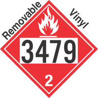 Flammable Gas Class 2.1 UN3479 Removable Vinyl DOT Placard