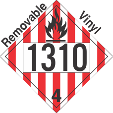 Flammable Solid Class 4.1 UN1310 Removable Vinyl DOT Placard