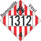 Flammable Solid Class 4.1 UN1312 Removable Vinyl DOT Placard